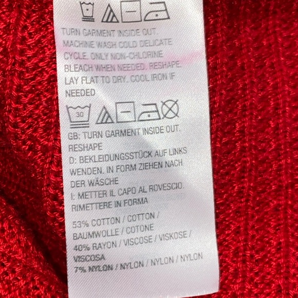 Isaac Mizrahi Live! Dropped Shoulder Ribbed Stitch Sweater-Red-Small - Picture 5 of 6